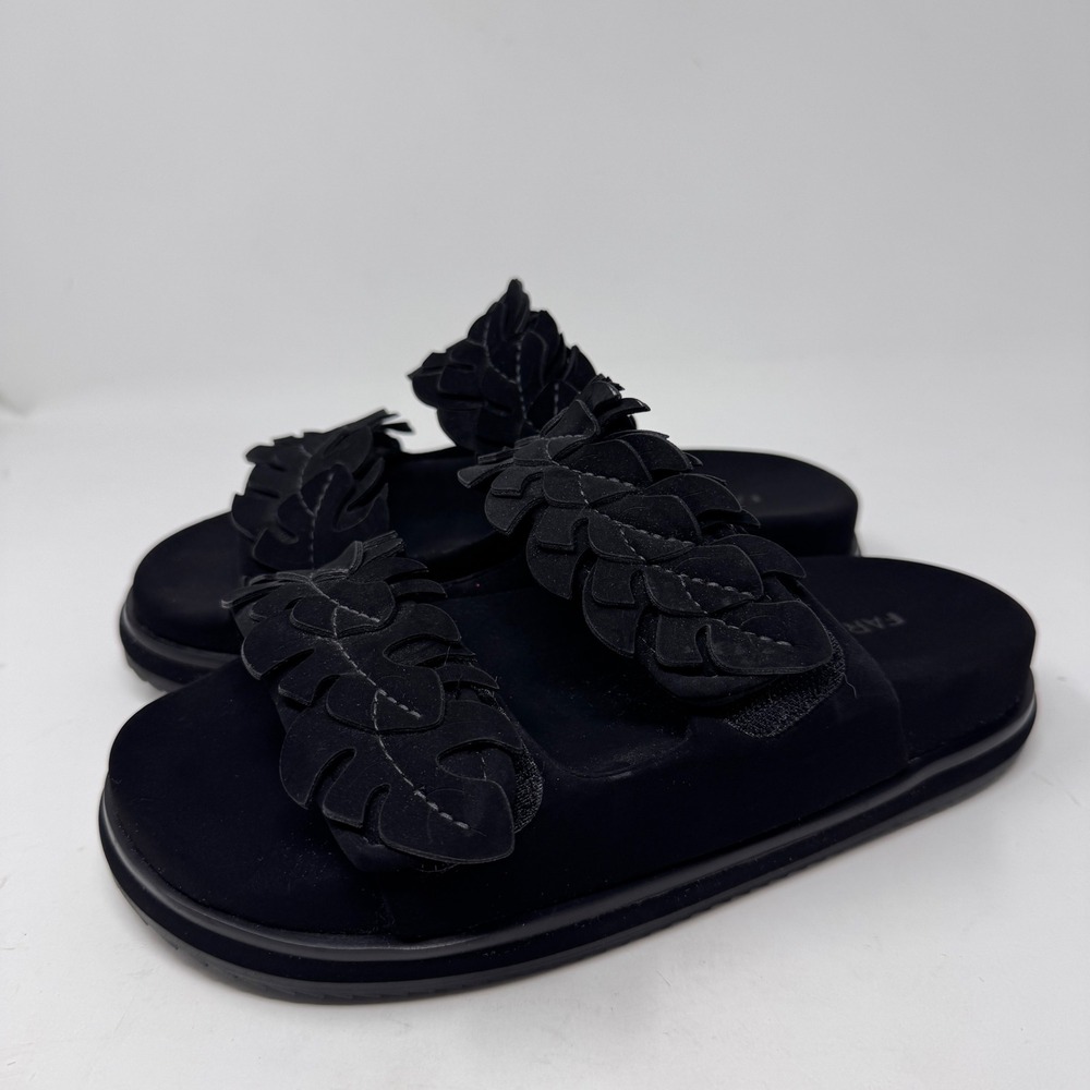 Black Farm Rio Mini Monstera Anatomical Slide Sandals US 7 - Picture 2 of 11